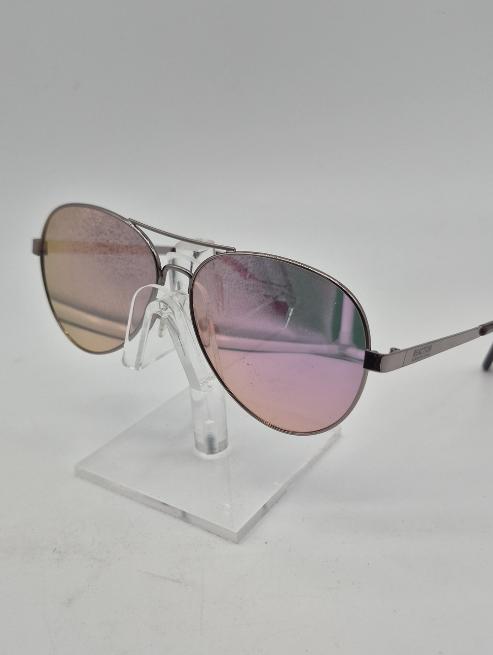 Kenneth Cole Reaction Aviator Sunglasses with Pink Gradient Lenses